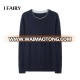 Wholesale popular design hem split crew neck knitted sweater men's wool jumper